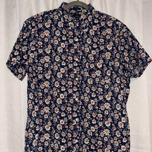 J. Crew Navy Floral Button Down Shirt